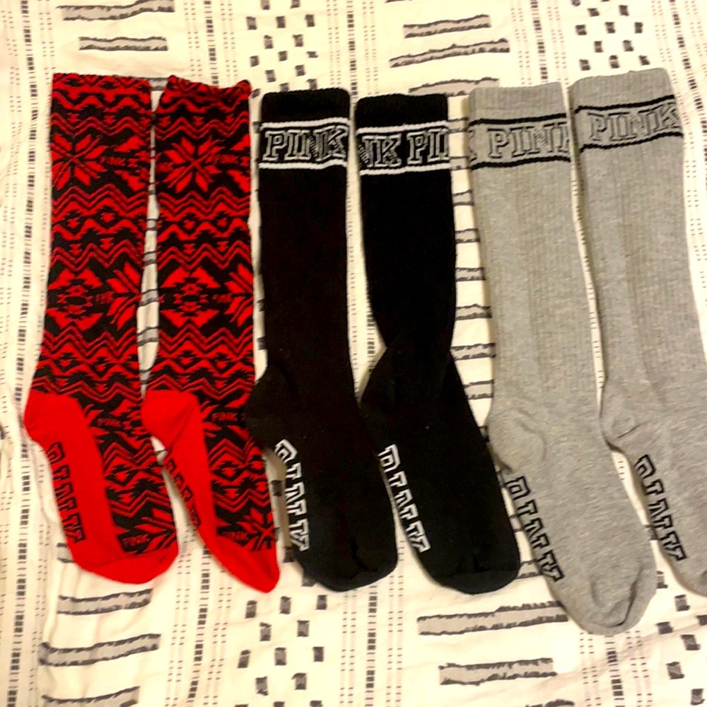 Victoria Secret PINK just below the knee socks